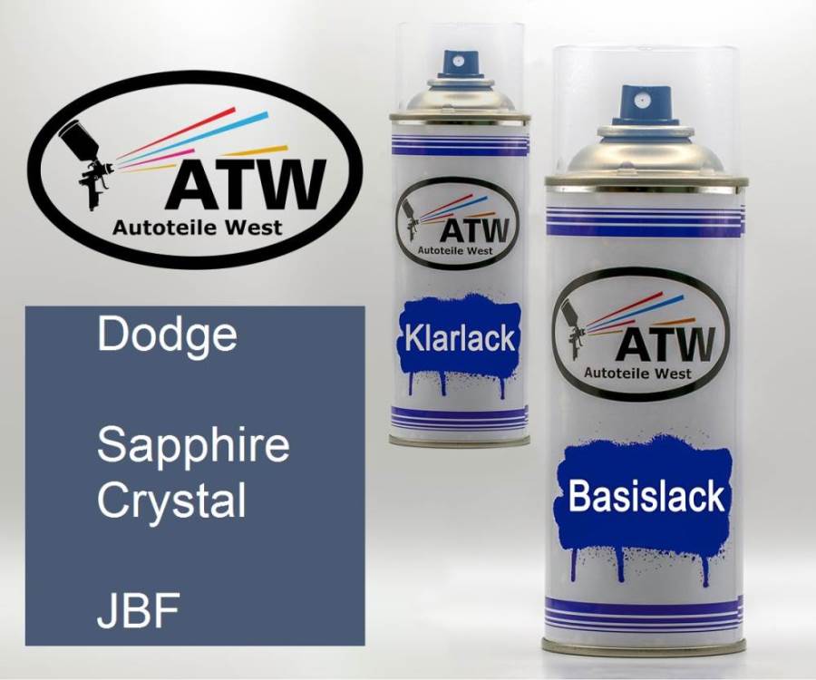 Dodge, Sapphire Crystal, JBF: 400ml Sprühdose + 400ml Klarlack - Set, von ATW Autoteile West.